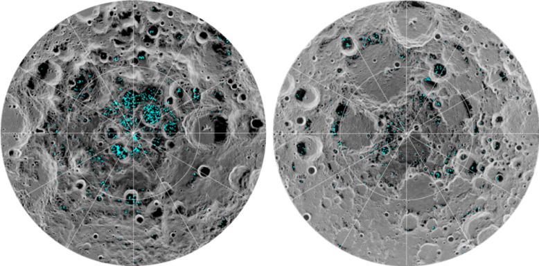 es la primera vez que los científicos observan la presencia de hielo en la Luna